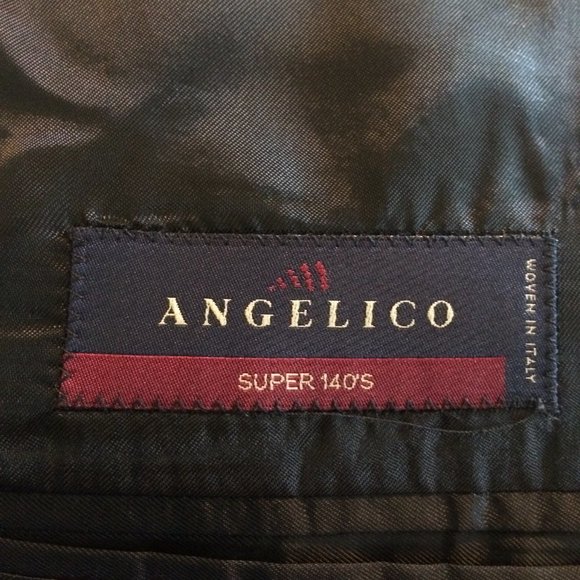 Angelico Gianni Manzoni black Italian wool suit jacket sz 40 drop 6R - Picture 8 of 11
